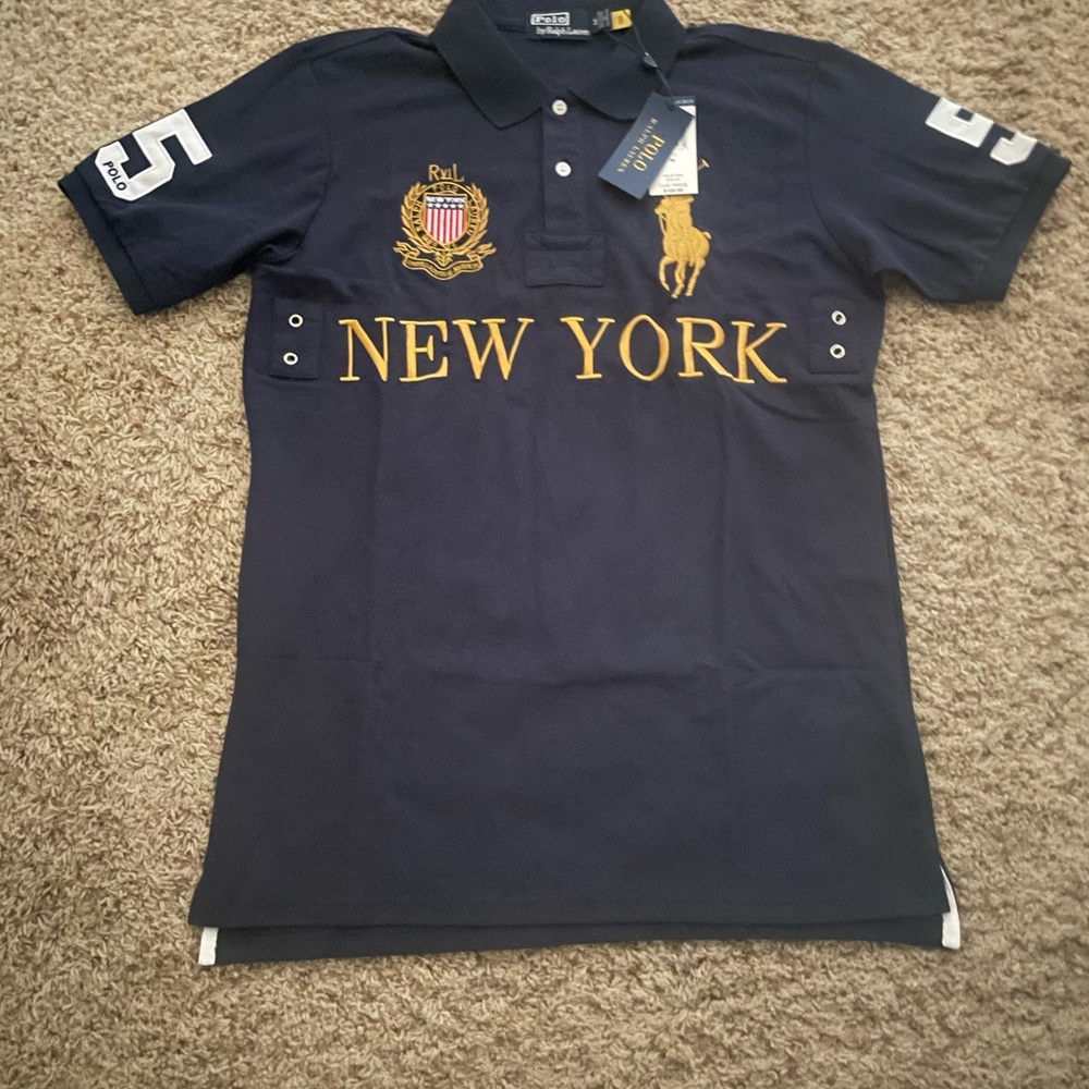 Ralph Lauren Dark Blue Polo with Gold Crest